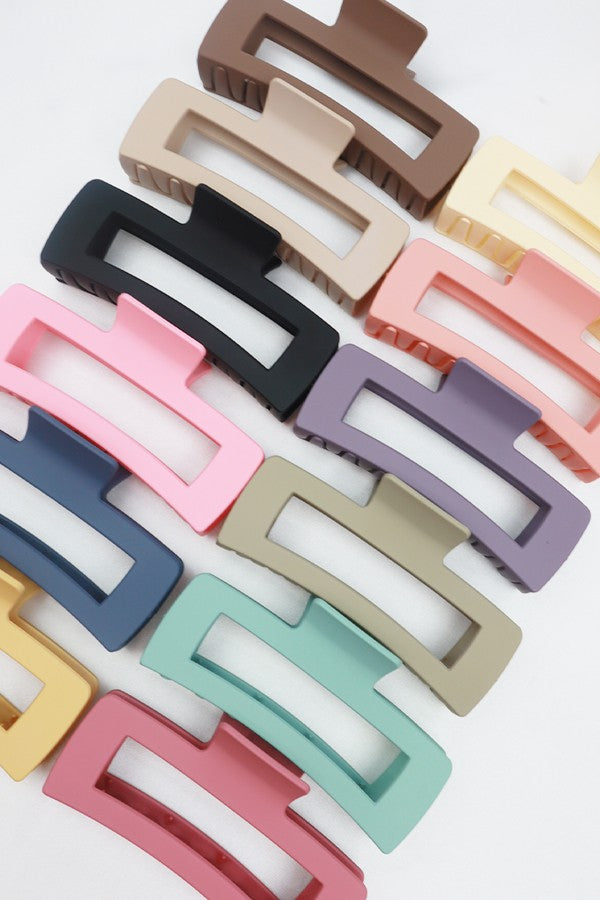 Matte jumbo cut out rectangular hair claw set image 0