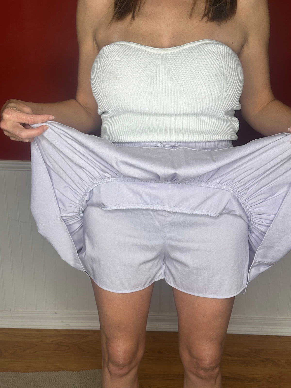 Light Purple High-Waisted Tiered Mini Skirt