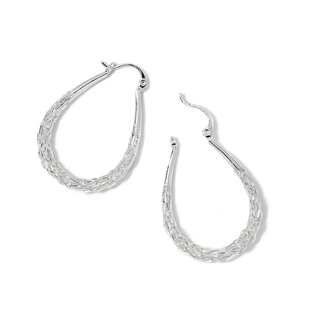 Basketweave Hoop Earring