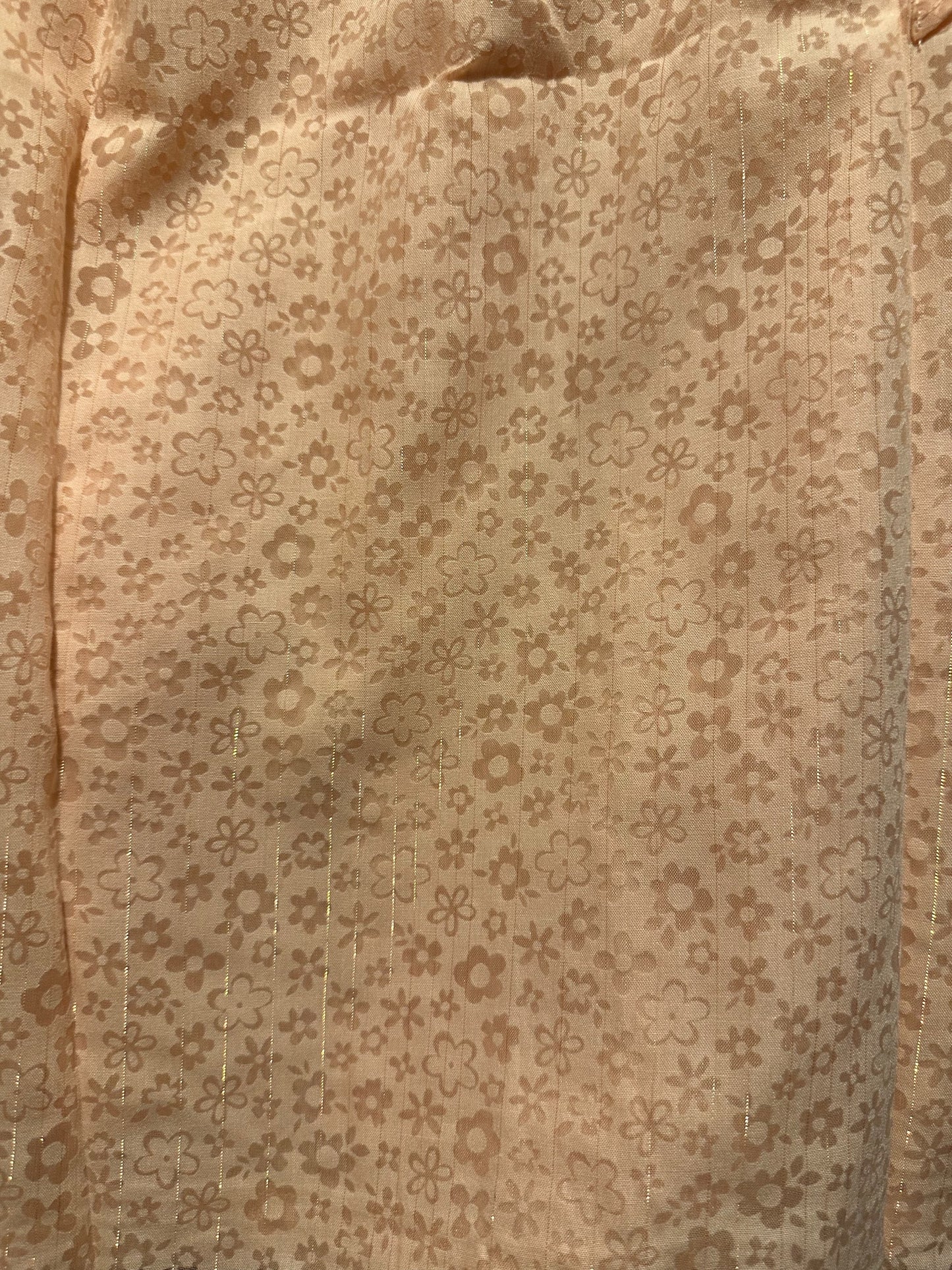 Peach colored floral print ruffle sleeve top image 3