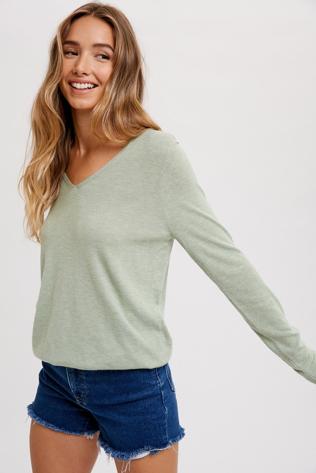 Classic Essential V Neck Pullover - Saige image 1
