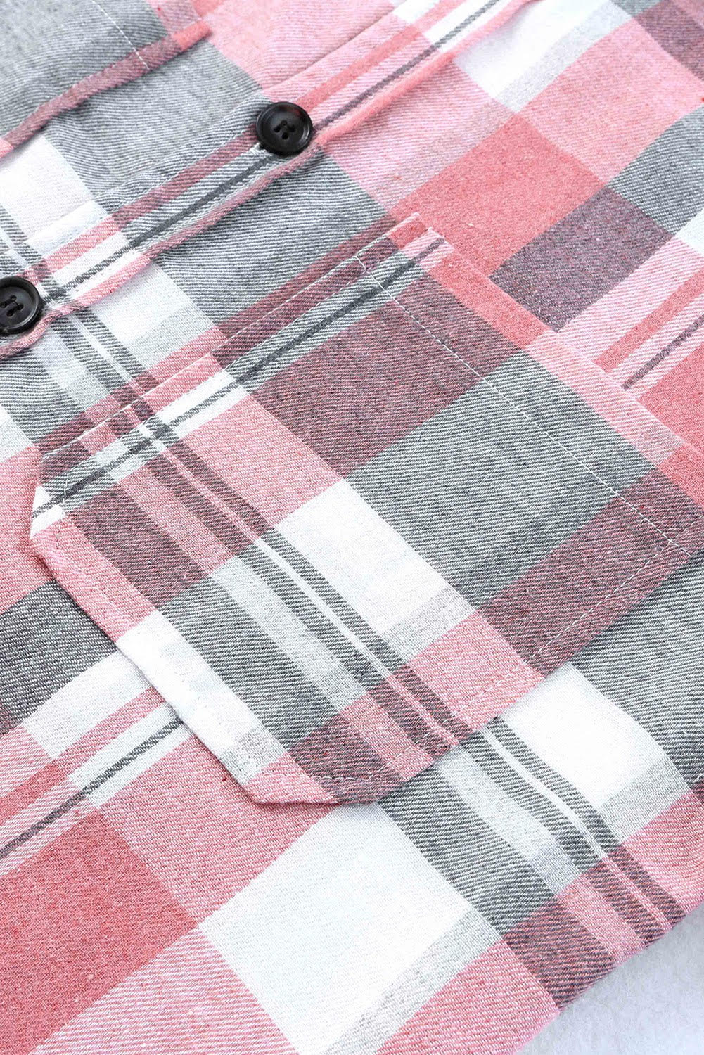 Pink Plaid Button Up Patch Pocket Shirt image 5
