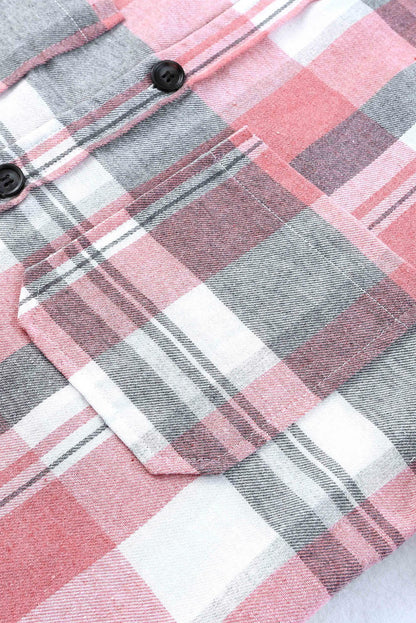 Pink Plaid Button Up Patch Pocket Shirt image 5