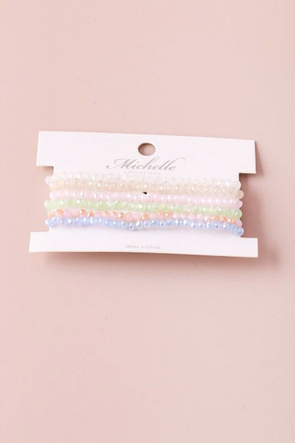 Crystal bead stackable bracelet set image 1