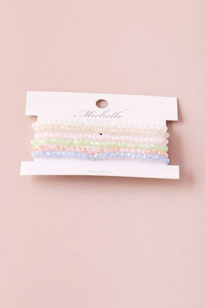 Crystal bead stackable bracelet set image 1