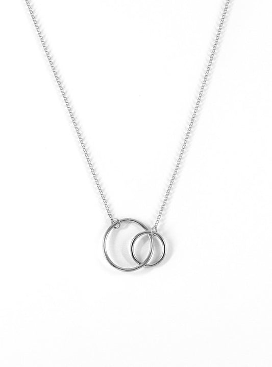 925 Sterling Silver Double Hoop Necklace