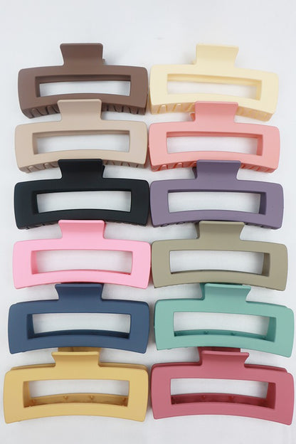 Matte jumbo cut out rectangular hair claw set image 1