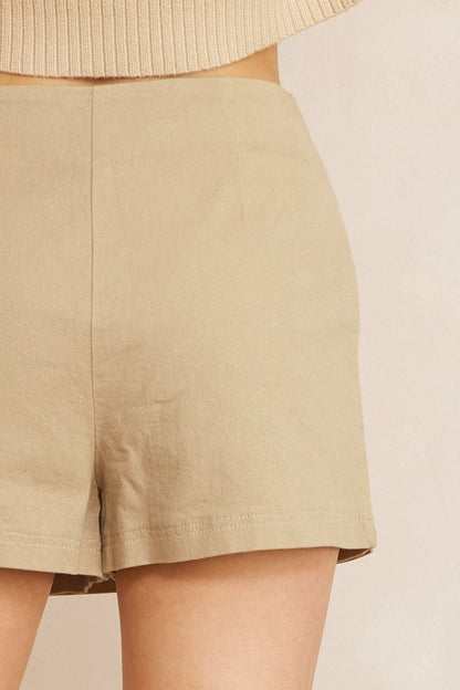 Washed denim skort featuring slit at side. image 2