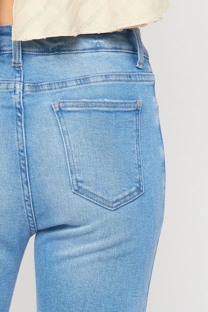 Light colored washed denim skinny jeans image 6