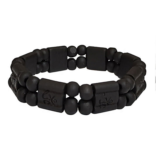 Black wooden two row bracelet.   image 0