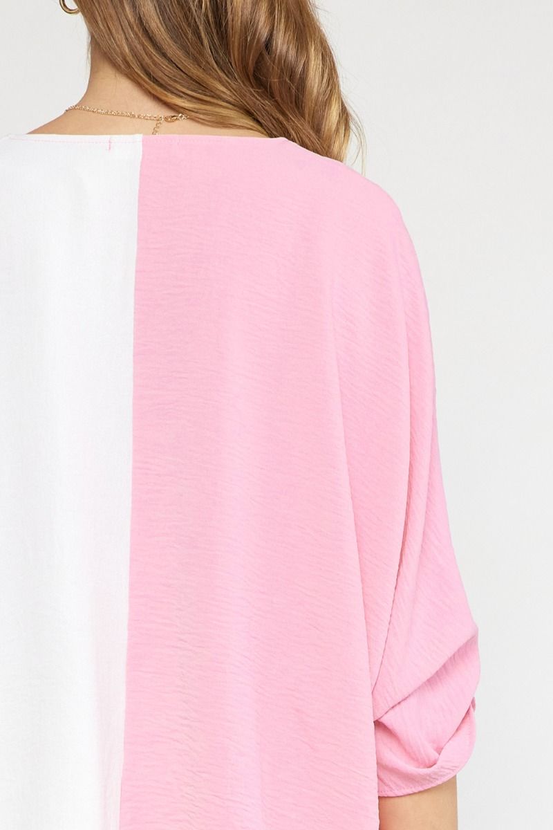 Baby Pink/White Combo 3/4 Sleeve Shirt image 6
