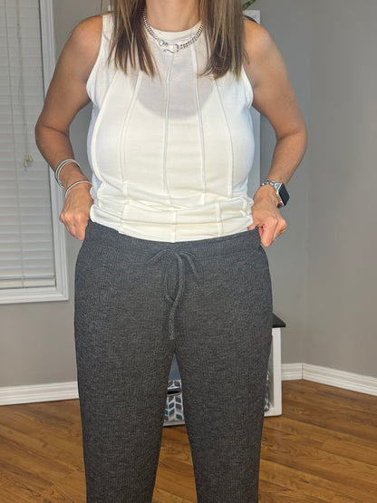 Zenana Ribbed Drawstring Lounge Pants