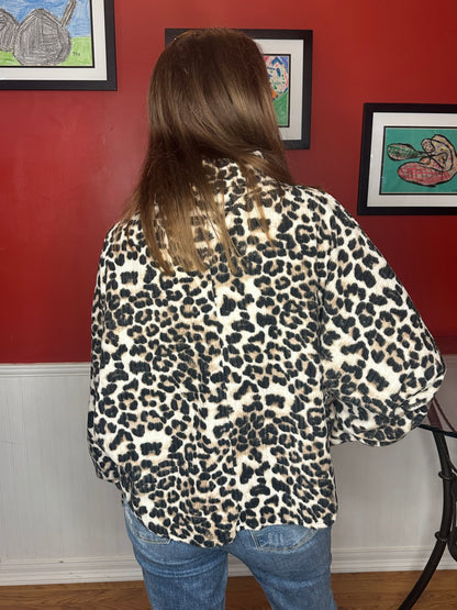 Tan Leopard Print Long Sleeve Top