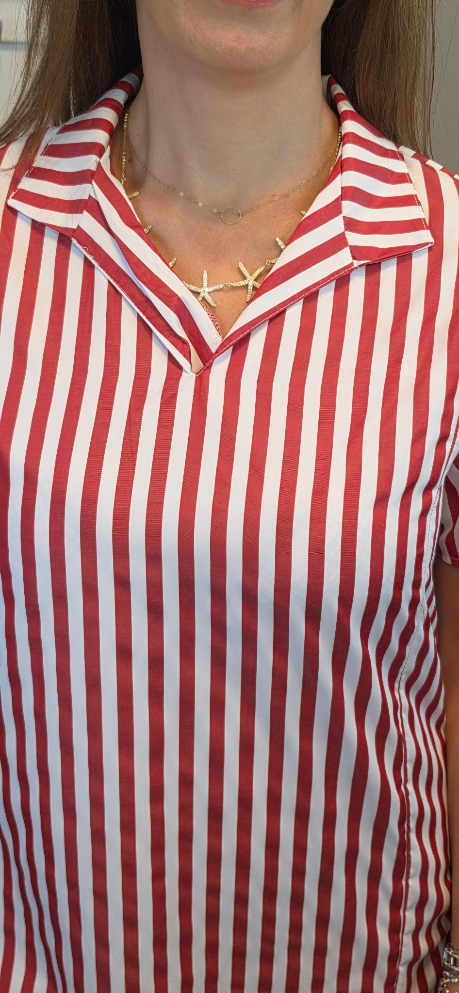 Striped High Slit Maxi Shirt Dress