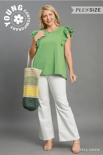 Ruffled Sleeves French Terry Top image 2