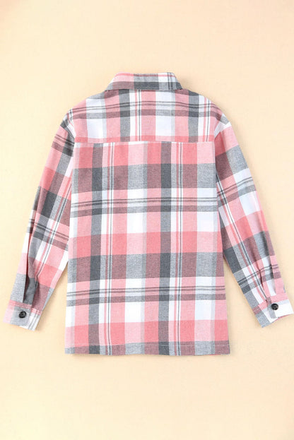 Pink Plaid Button Up Patch Pocket Shirt image 3