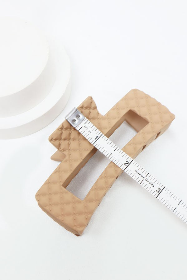 Matte embossed cut out rectangular hair claw image 5
