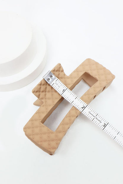 Matte embossed cut out rectangular hair claw image 5