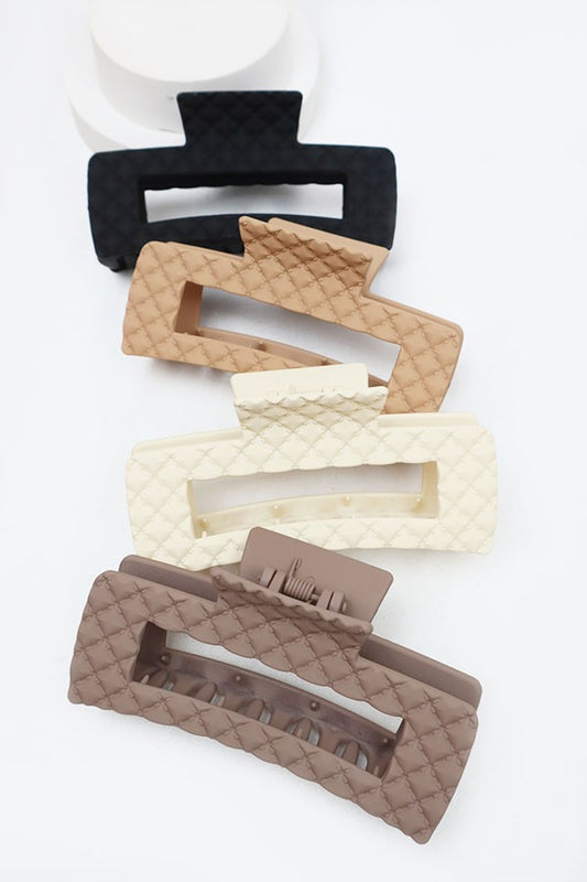 Matte embossed cut out rectangular hair claw image 0
