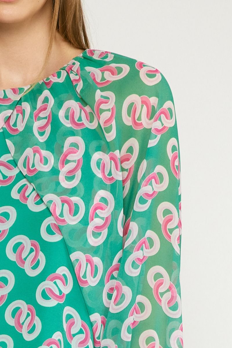 Floral print round neck long sleeve top image 6