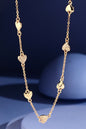 Gold chain link necklace with pave heart pendants image 0