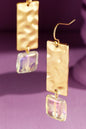Hammered textured drop rectangle earring  image 0