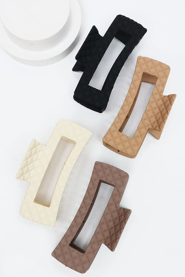 Matte embossed cut out rectangular hair claw image 1