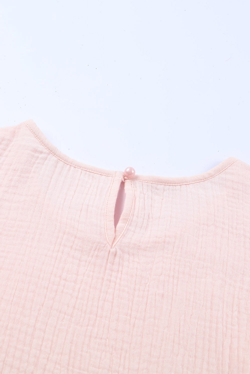 Pink Textured Tiered Ruffled Short Sleeve Bouse image 5