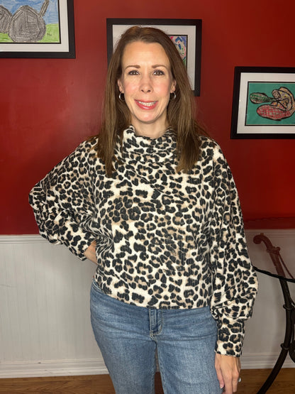 Tan Leopard Print Long Sleeve Top