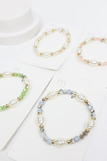 Twisted pearl crystal bead bracelet  image 3