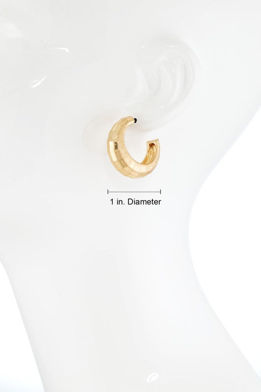 Gold bold hoop earrings image 2