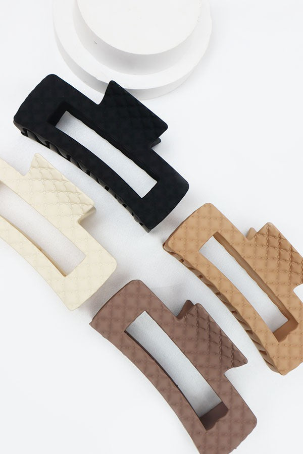 Matte embossed cut out rectangular hair claw image 3
