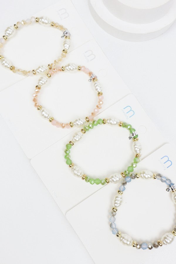 Twisted pearl crystal bead bracelet  image 2