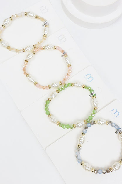 Twisted pearl crystal bead bracelet  image 2
