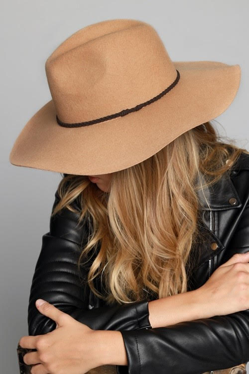 100 percent Wool Wide Brim Panama Hat image 2