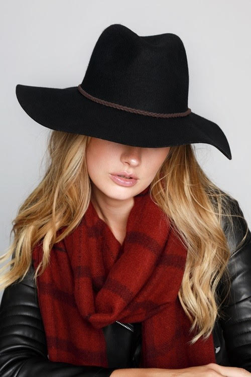 100 percent Wool Wide Brim Panama Hat image 1