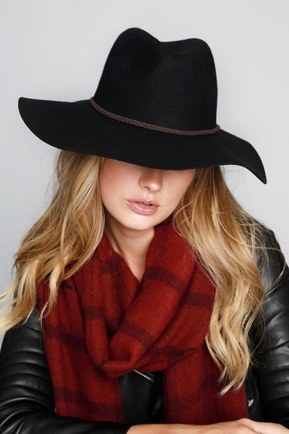 100 percent Wool Wide Brim Panama Hat image 1