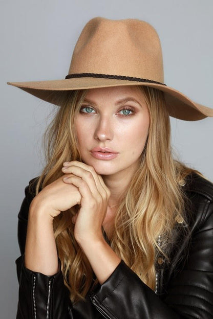 100 percent Wool Wide Brim Panama Hat image 0