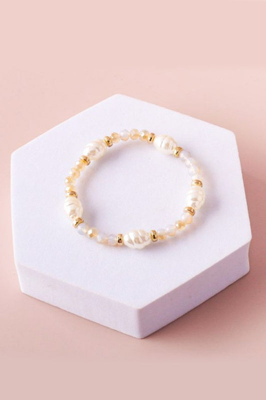 Twisted pearl crystal bead bracelet  image 0