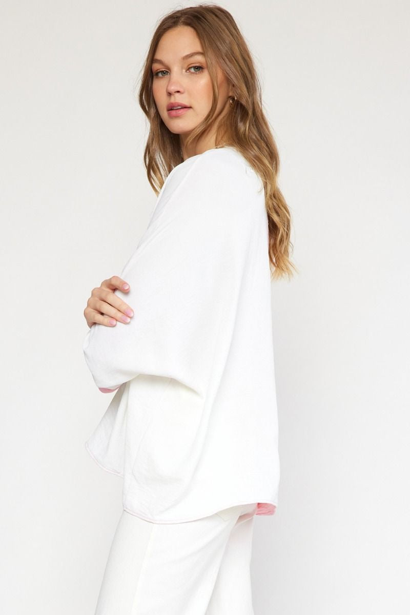 Baby Pink/White Combo 3/4 Sleeve Shirt image 2