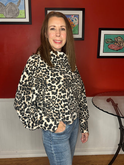 Tan Leopard Print Long Sleeve Top