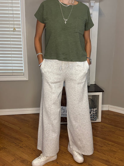 Zenana Scuba Drawstring Wide Leg Pants