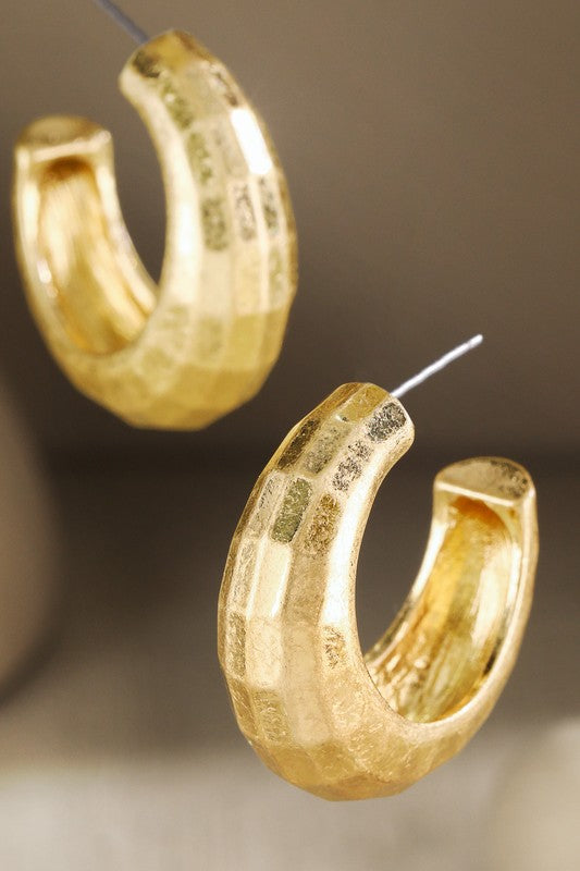 Gold bold hoop earrings image 0