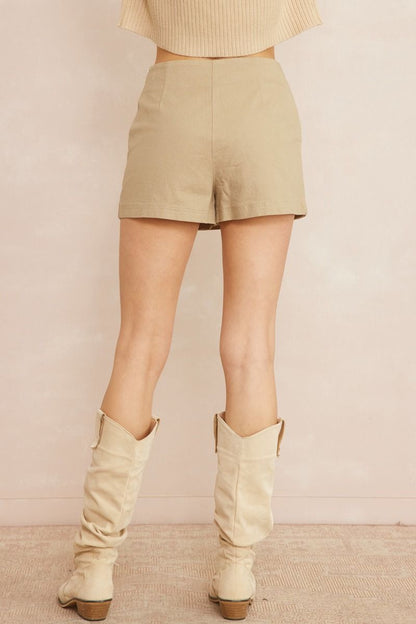 Washed denim skort featuring slit at side. image 6
