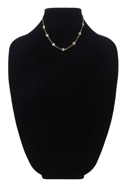 Gold chain link necklace with pave heart pendants image 3