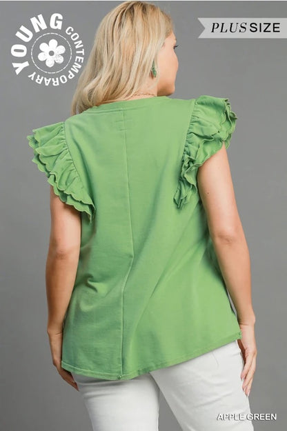 Ruffled Sleeves French Terry Top image 4