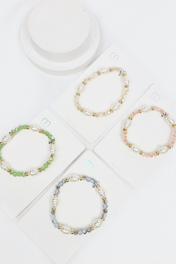 Twisted pearl crystal bead bracelet  image 1