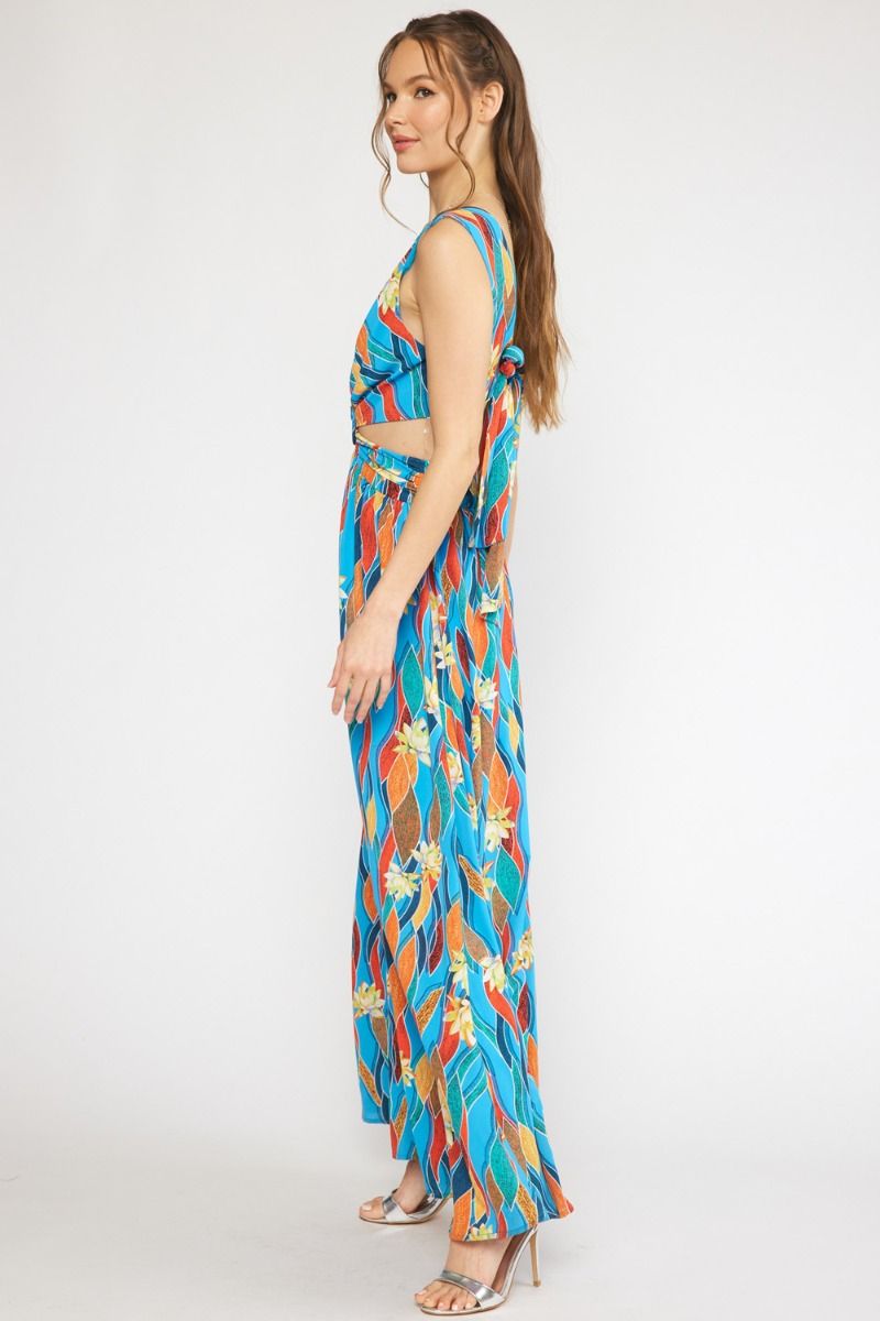 Print v-neck sleeveless maxi dress image 2