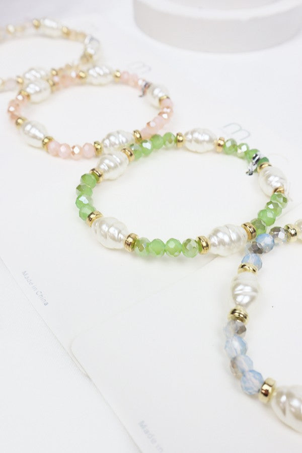 Twisted pearl crystal bead bracelet  image 4