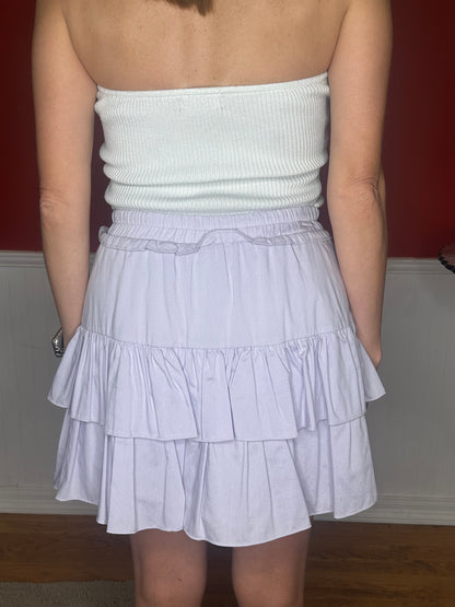 Light Purple High-Waisted Tiered Mini Skirt